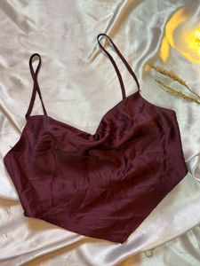 Satin Cami Top - Maroon