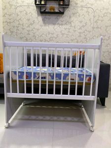 Baby Cot/Crib With Mattress And Side Bumper Padding