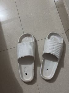 White Slide Sandals
