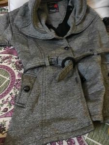 Chic Grey Belted Coat