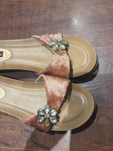 Elegant Embellished Velvet Slides