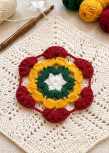 Handmade 2pc Crochet Square Patch