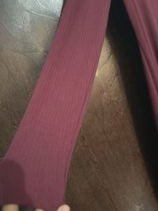 Elegant Burgundy Long Sleeve Midi Dress