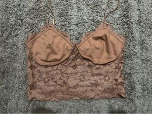 Zara Nude Brown Floral Lace