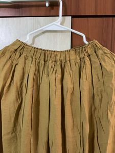 Flowy Mustard Ethnic Skirt