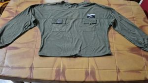 Olive Green Long Sleeve Pocket Top
