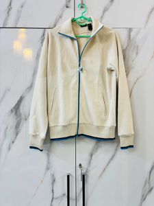 Cream Jacket With Blue Lining