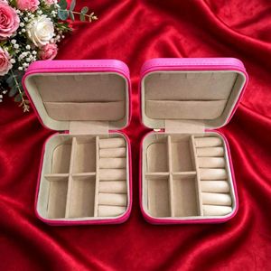 pack of 2 Pink Travel Jewelry Organizer Box