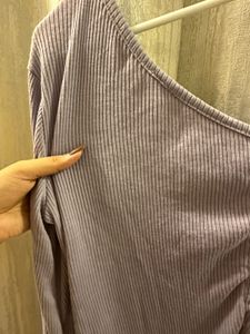 Shoulder Ribbed Mini Dres
