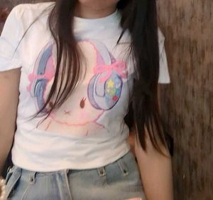 Cute Bunny Graphic Print T-Shirt