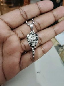 Skull Mirror Pendant Necklace
