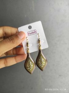 Elegant Dangle Earrings with Rose Detail