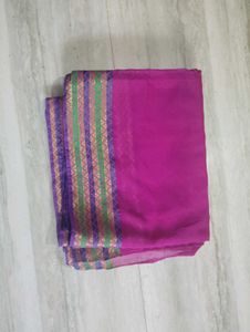 Vibrant onion Pink Saree with beautiful border