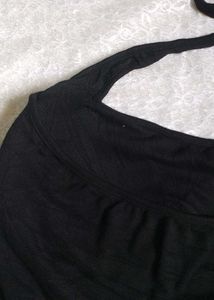 Black Padded Halter Neck Tank Top