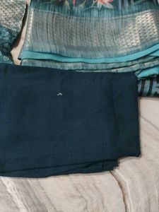 Elegant Teal Saree Set