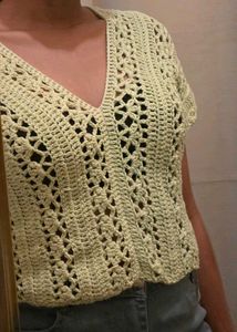 Crocheted V-Neck Summer Top