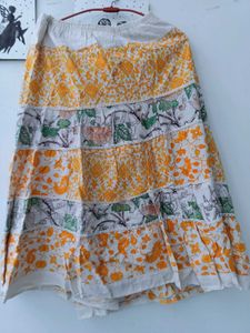 Tiered Floral Print Midi Skirt