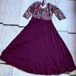 Royal plum Anarkali-twi