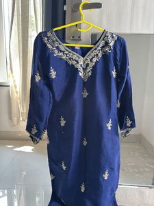 Embroidered Blue Kurta