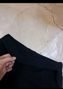 Chic Black High-Waisted Trouser with blue top