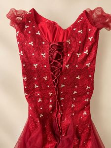 Red Sequined  Gown