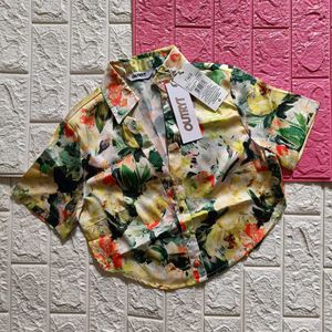 Outryt Satin Crop Shirt