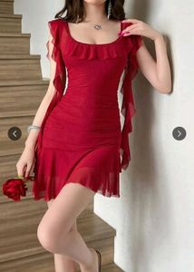 Red Ruffle Dress