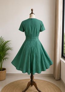 Elegant Green Wrap Dress