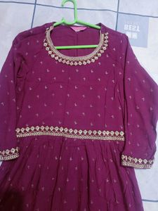 A line frock kurta combo