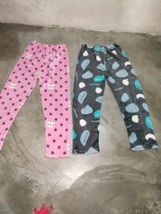 Cute Fleece Pajama Pants Set M size like 30 inch