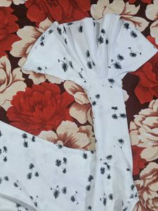 White Bell Sleeve Top with Floral Print