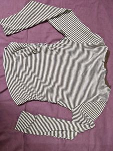 Striped Long Sleeve Casual Top - brand new