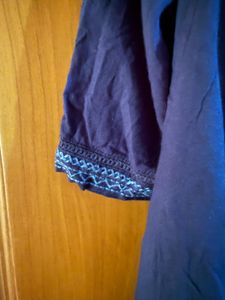 Elegant Navy Blue Embroidered Kurta