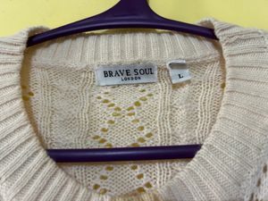 BRAVE SOUL knitted Pullover With Ribbed Hems SizeL