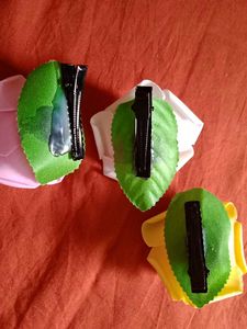 Set of 3 Rose Hair Clips