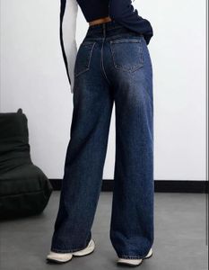 Wide Leg Blue Denim Jeans