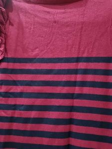 Striped Ruffle Sleeve Top