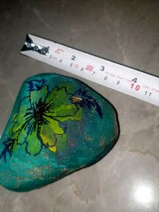 Hand-Painted Floral Art Stone