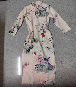Floral Bird Print Cheongasm
