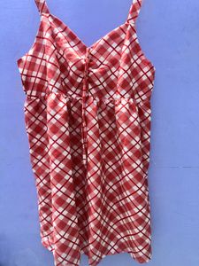 Red Plaid Summer Dress