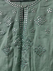 Elegant Sea Green Kurta with Embellishments