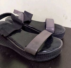 Stylish Black Platform Wedge Sandals for Women