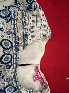 Blue White Printed Kurta Set