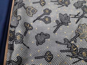 Unstitched Dress Material - Blue &amp; Floral Print