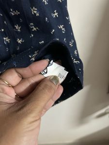 Navy Floral Print Wrap Dress