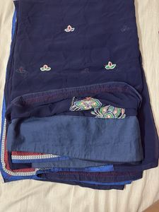 Elegant Navy Blue Saree with blouse