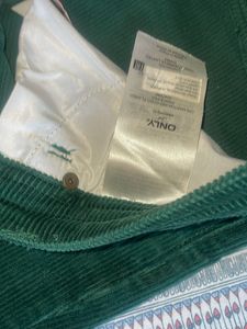 Green Corduroy Flared Pants
