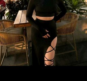 Black Tie Up Skirt