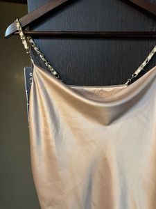 Satin Cami Top with Chain Straps