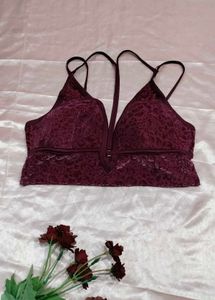 V-Neck Lace Trimmed Bralette